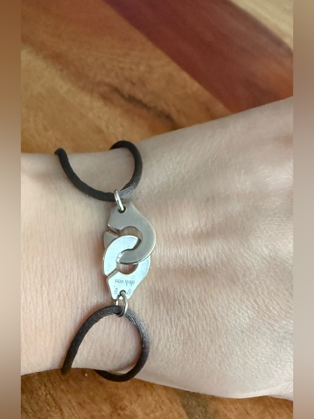 Dinh Vah Paris Menottes Dark Gray Charcoal Silk Cord Adjustable Bracelet
